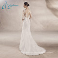 Custom Made Lace Appliques Tulle Satin Mermaid Wedding Dress